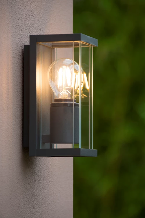 Lucide CLAIRE - Wall light Indoor/Outdoor - 1xE27 - IP54 - Anthracite - atmosphere 1